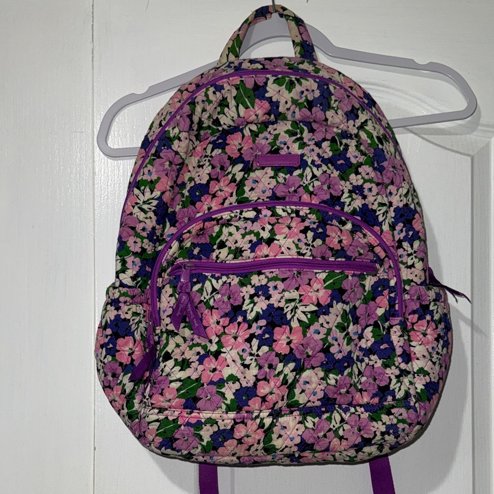 Vera Bradley Floral Purple Quilted Backpack